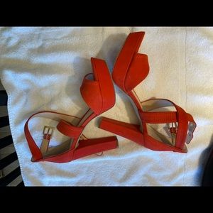 Red, Vince Camuto , suede, never worn